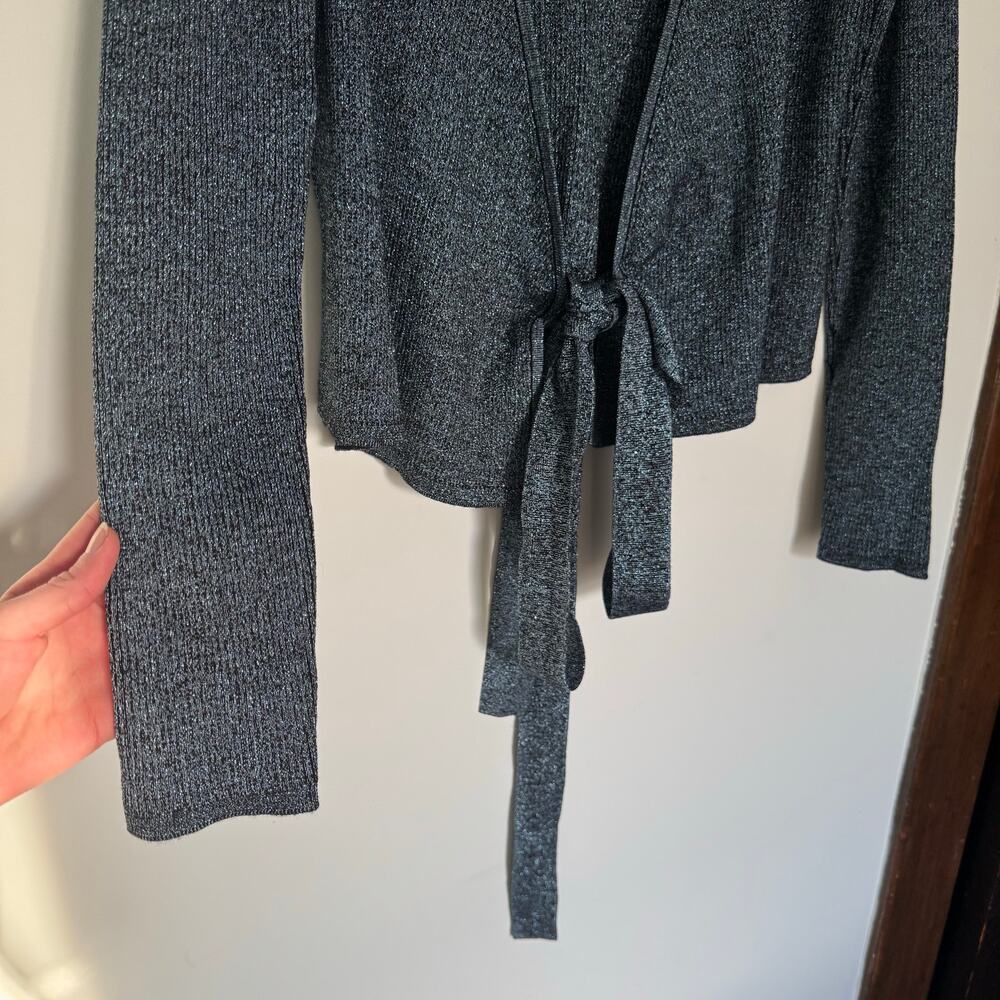Diane Von Furstenberg Sparkly Knit Wrap Top - Picture 8 of 10